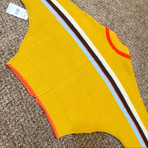 NWT Free People Striped retro-style zip-up Sweater - Picture 7 of 13